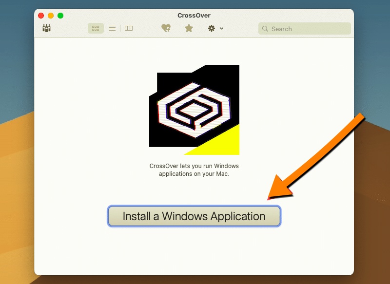 crossover install a windows application