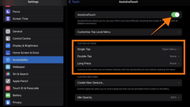 iPad AssistiveTouch Settings