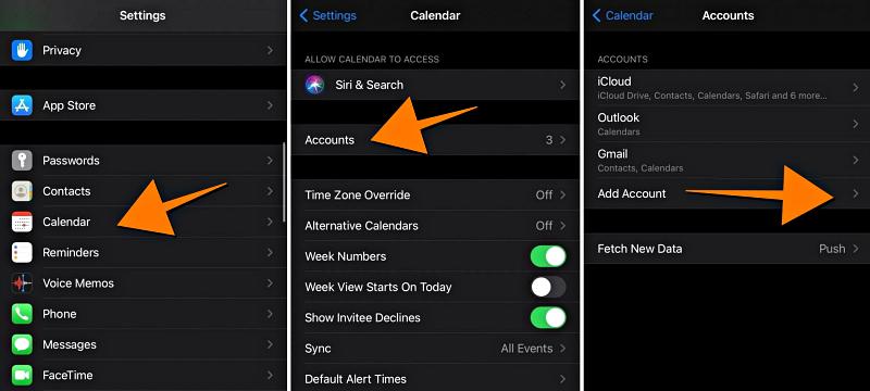Basic Apple Calendar App Google Add Account