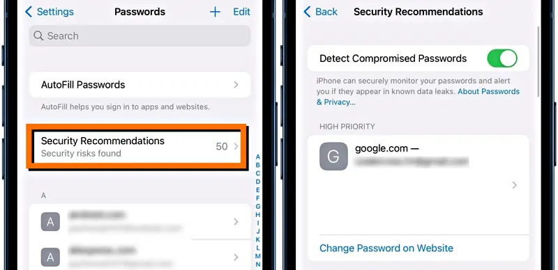iCloud Keychain Leaked Password Check