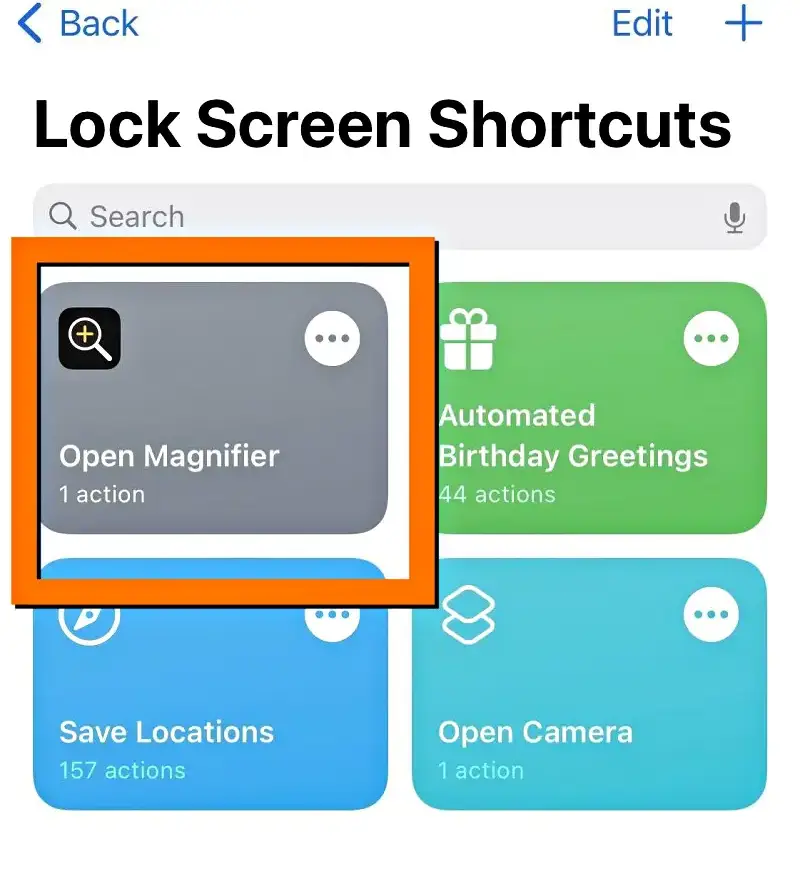 magnifier add to shortcuts