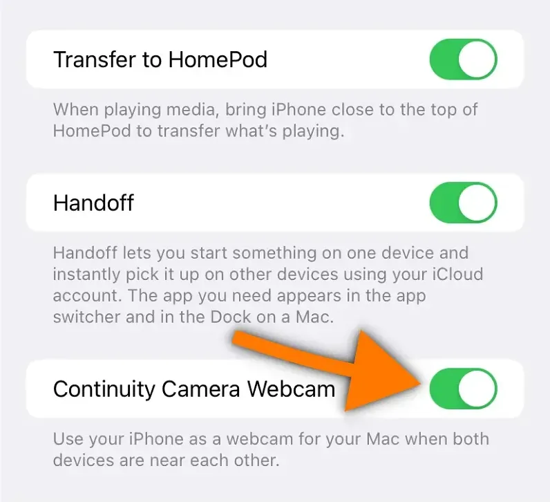 How to Enable and Disable Camera Continuity 3 on iPhone