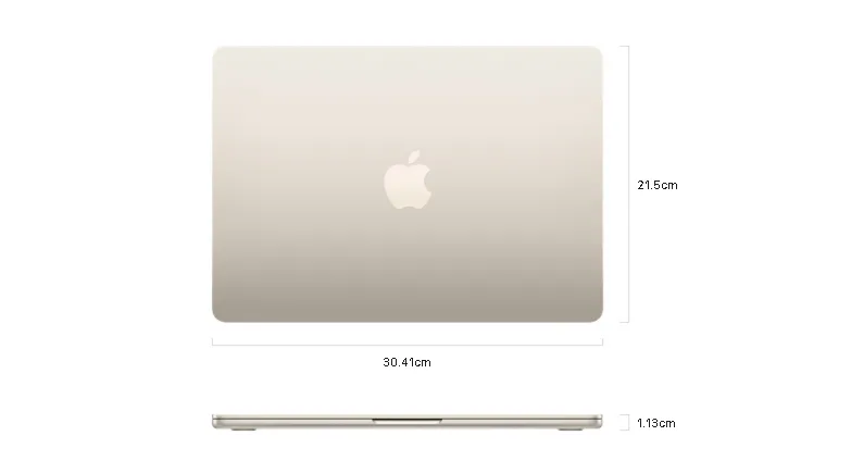 M2 MacBook Air Width Vertical Height