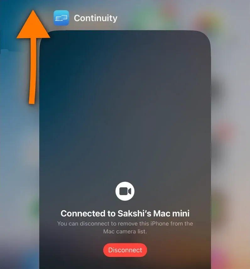 mac macbook. camera continuity app close