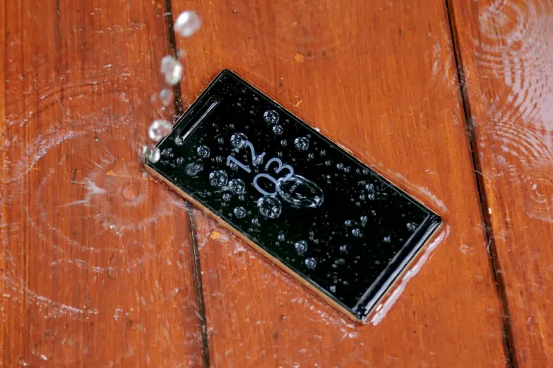 water dropped smartphone
