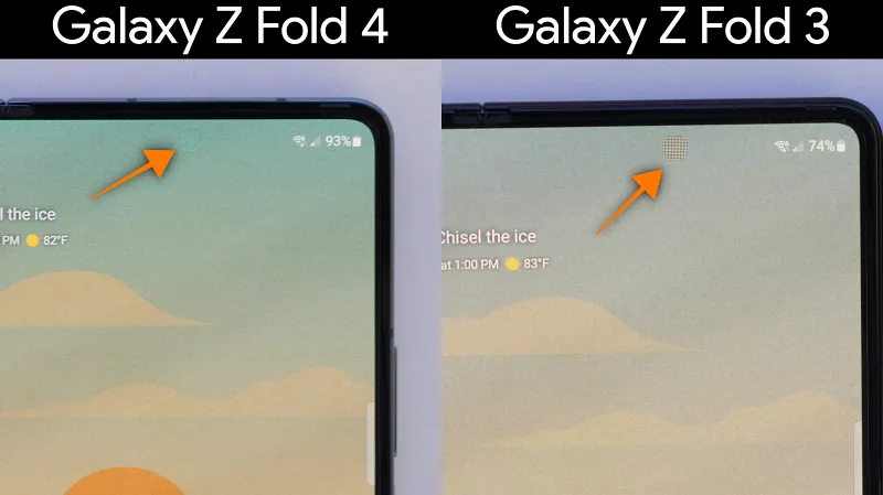 Samsung Galaxy Z Fold 4 vs Fold 3 under display camera