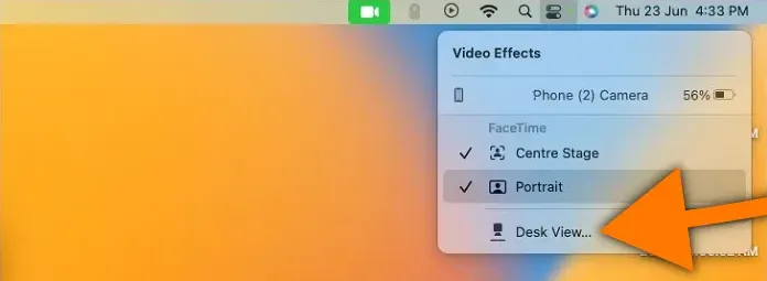 mac macbook deskview 03 video effects desk view selection