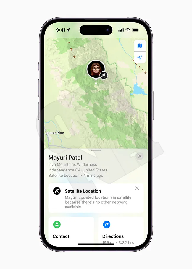 Apple iPhone14 artificial satellite location sharing