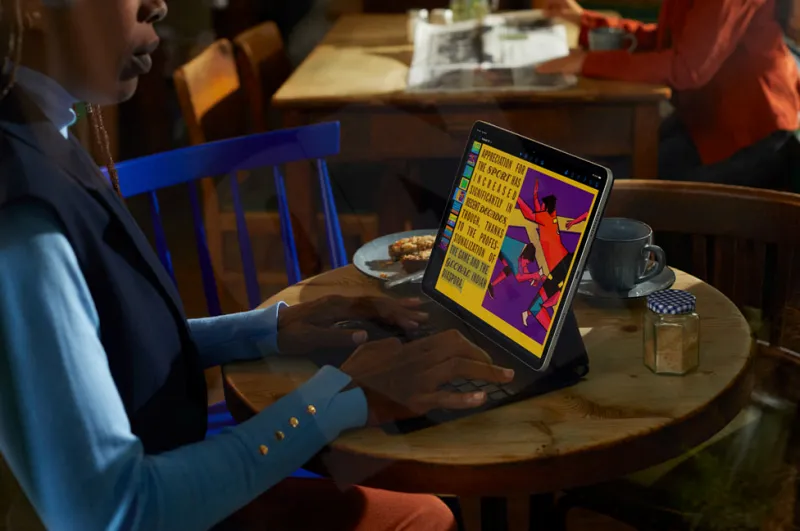 Apple M2 iPad Pro Dark In Cafe Work 1