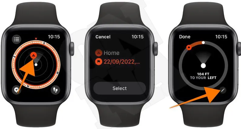 Apple Watch compass waypoint enroll and confirm 2