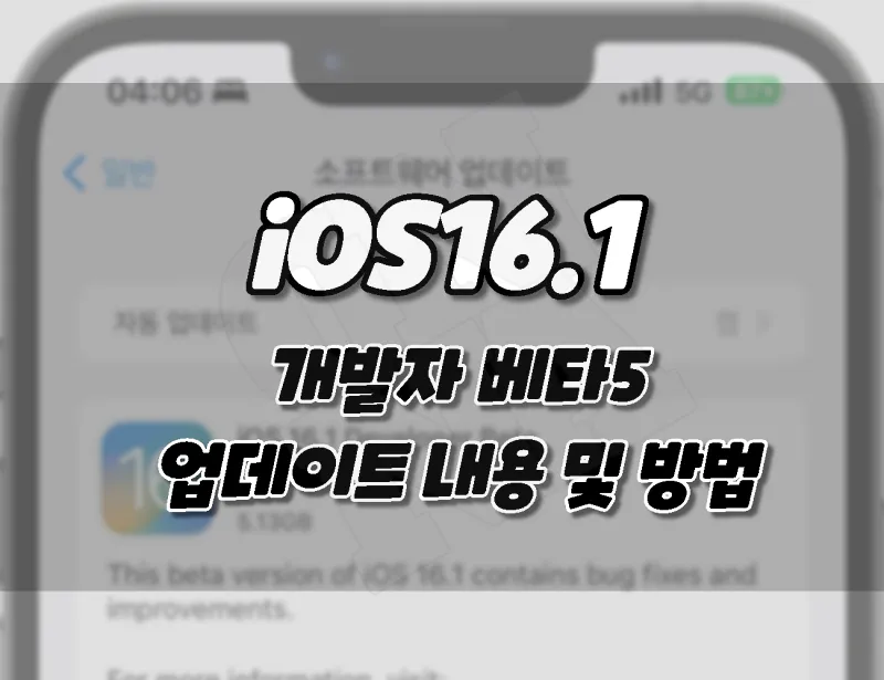 아이폰 iOS16.1 베타5. 업데이트 내용 및 베타 다운로드 방법.