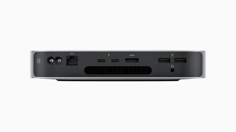 The M2 model has two Thunderbolt 4 ports and supports up to two displays.