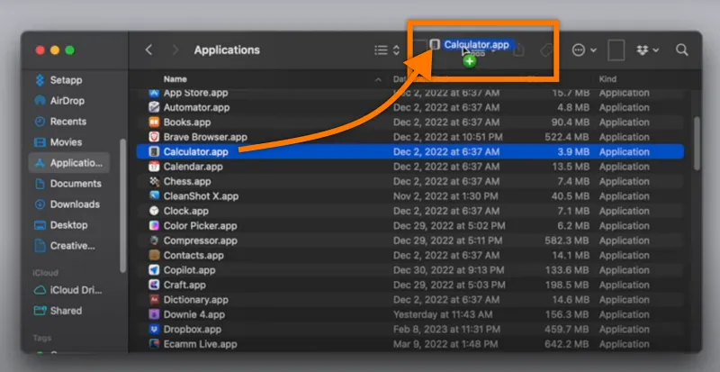 8. Add App File Folder Shortcut To Tool Bar in Finder