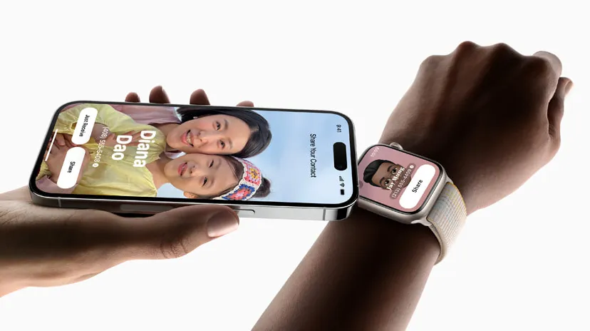 Apple Apple Watch watchos10 NameDrop NameDrop allows users to easily share contact information by dropping their Apple Watch on someone elses iPhone. 2