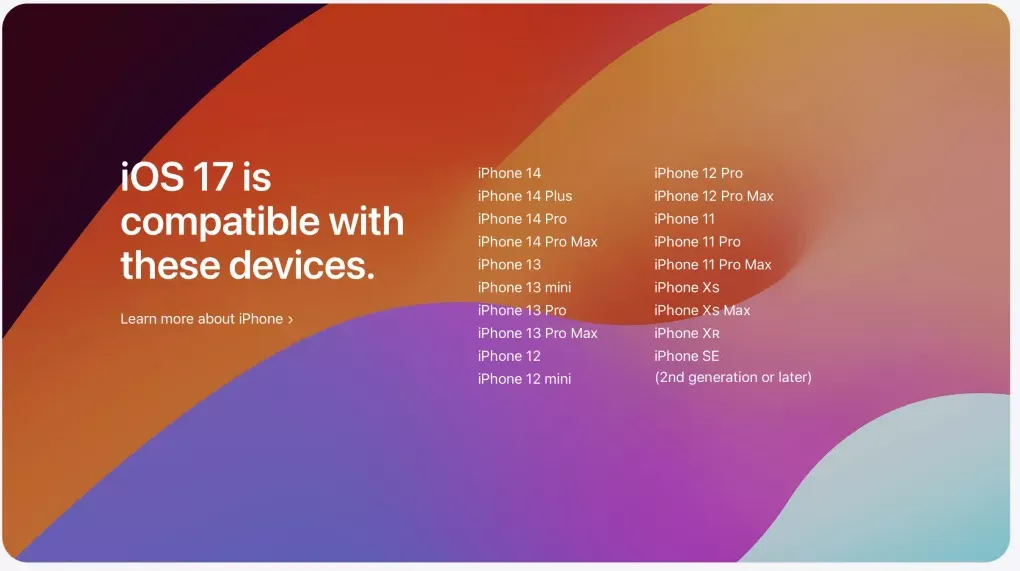 ios17 support devices