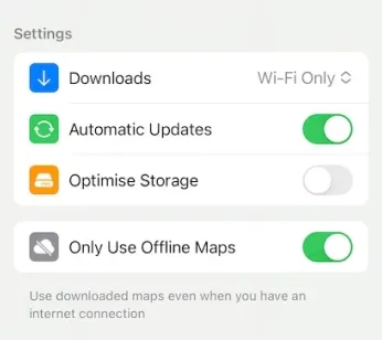 apple iphone ios17 offline maps only used